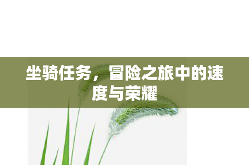 坐骑任务，冒险之旅中的速度与荣耀