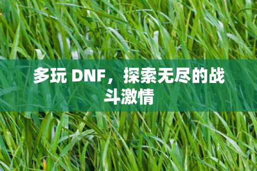 多玩 DNF,探索无尽的战斗激情 多玩 DNF,探索无尽的战斗激情
