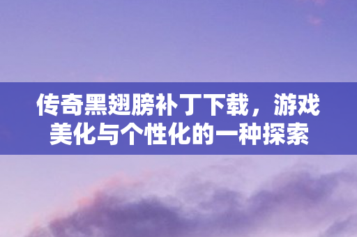 传奇黑翅膀补丁下载，游戏美化与个性化的一种探索