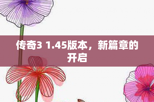 传奇3 1.45版本，新篇章的开启