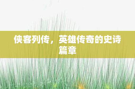 侠客列传，英雄传奇的史诗篇章
