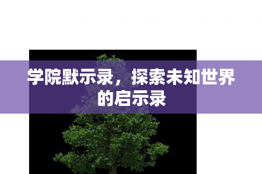 学院默示录，探索未知世界的启示录