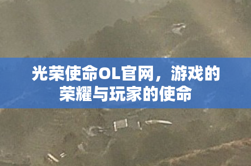 光荣使命OL官网，游戏的荣耀与玩家的使命