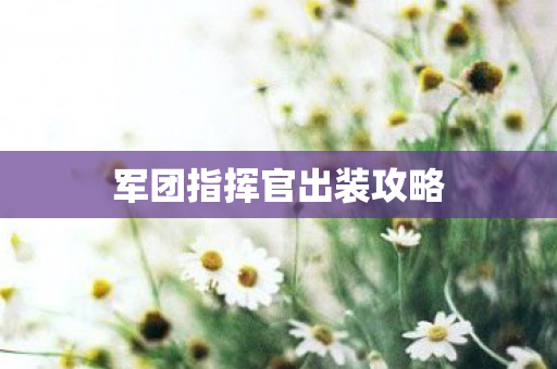 军团指挥官出装攻略