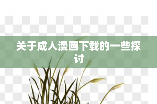 关于成人漫画下载的一些探讨