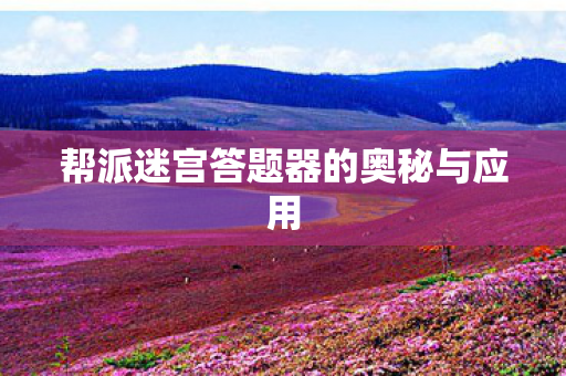 帮派迷宫答题器的奥秘与应用 帮派迷宫答题器的奥秘与应用