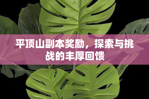 平顶山副本奖励，探索与挑战的丰厚回馈