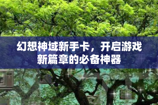 幻想神域新手卡，开启游戏新篇章的必备神器