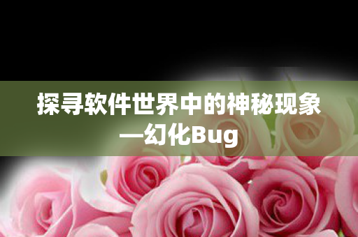 探寻软件世界中的神秘现象—幻化Bug 探寻软件世界中的神秘现象—幻化Bug