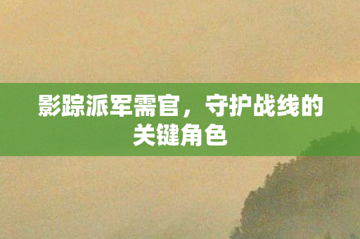 影踪派军需官,守护战线的关键角色 影踪派军需官,守护战线的关键角色