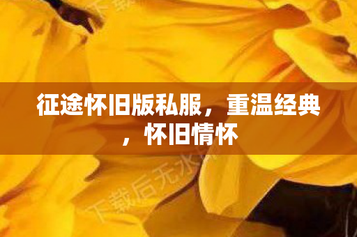 征途怀旧版私服,重温经典,怀旧情怀 征途怀旧版私服,重温经典,怀旧情怀