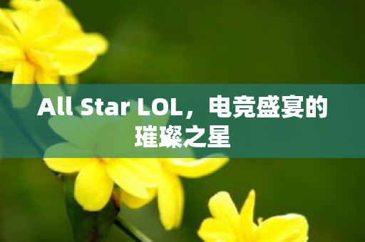 All Star LOL,电竞盛宴的璀璨之星 All Star LOL,电竞盛宴的璀璨之星