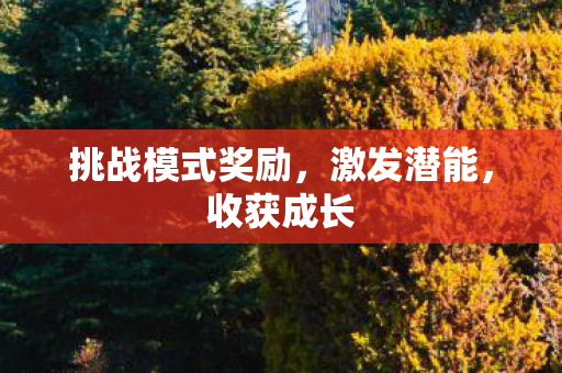 挑战模式奖励,激发潜能,收获成长 挑战模式奖励,激发潜能,收获成长