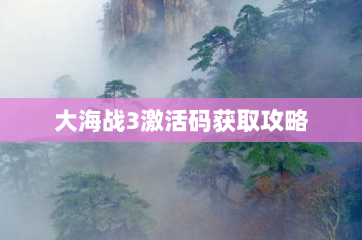 大海战3激活码获取攻略 大海战3激活码获取攻略