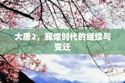 大唐2,辉煌时代的继续与变迁 大唐2,辉煌时代的继续与变迁