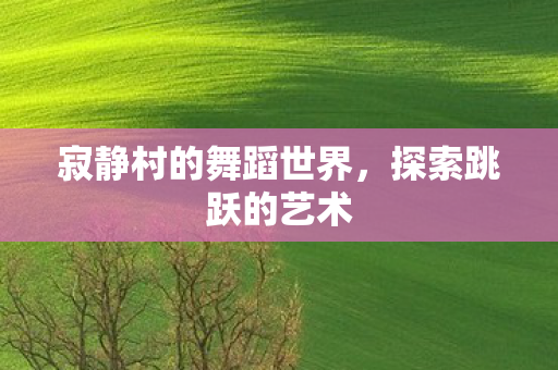 寂静村的舞蹈世界,探索跳跃的艺术 寂静村的舞蹈世界,探索跳跃的艺术