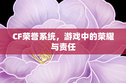 CF荣誉系统，游戏中的荣耀与责任