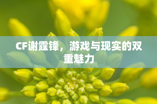 CF谢霆锋，游戏与现实的双重魅力