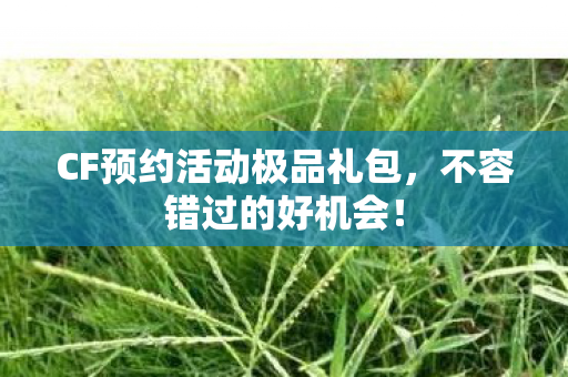 CF预约活动极品礼包,不容错过的好机会! CF预约活动极品礼包,不容错过的好机会!
