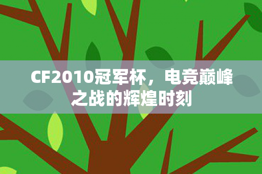 CF2010冠军杯，电竞巅峰之战的辉煌时刻