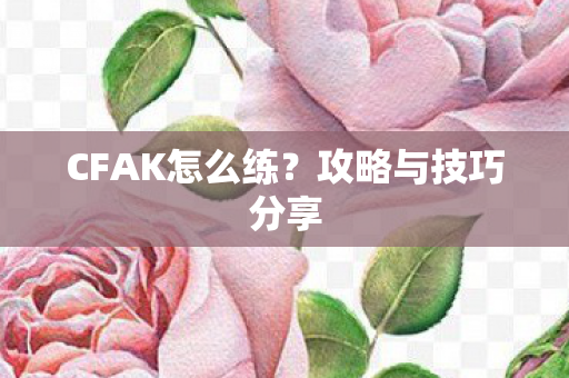 CFAK怎么练?攻略与技巧分享 CFAK怎么练?攻略与技巧分享