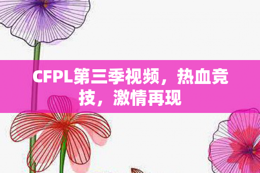 CFPL第三季视频,热血竞技,激情再现 CFPL第三季视频,热血竞技,激情再现