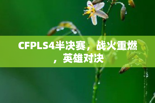 CFPLS4半决赛,战火重燃,英雄对决 CFPLS4半决赛,战火重燃,英雄对决