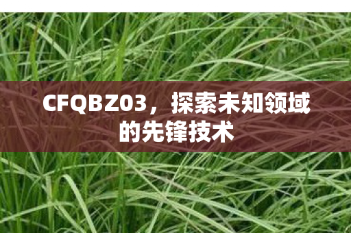 CFQBZ03,探索未知领域的先锋技术 CFQBZ03,探索未知领域的先锋技术