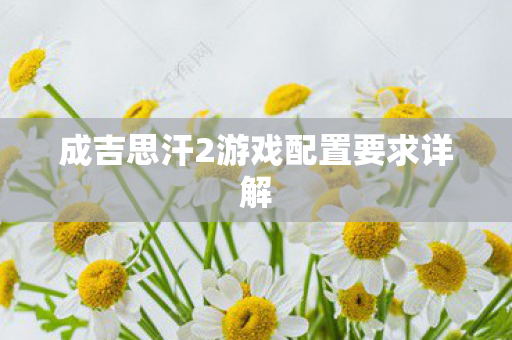 成吉思汗2游戏配置要求详解