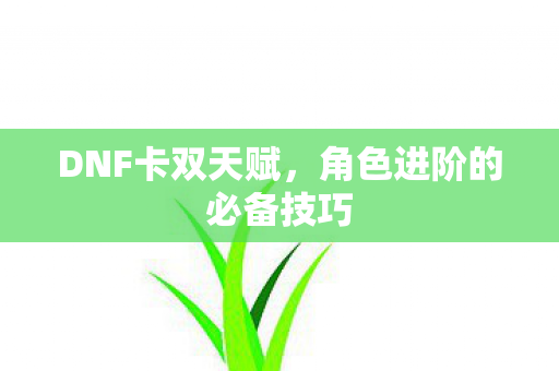 DNF卡双天赋，角色进阶的必备技巧