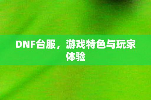 DNF台服，游戏特色与玩家体验