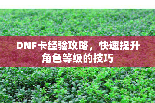 DNF卡经验攻略,快速提升角色等级的技巧 DNF卡经验攻略,快速提升角色等级的技巧