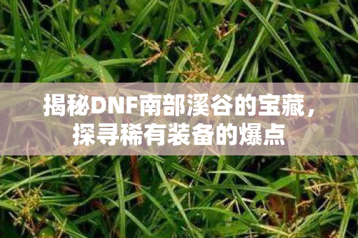揭秘DNF南部溪谷的宝藏，探寻稀有装备的爆点