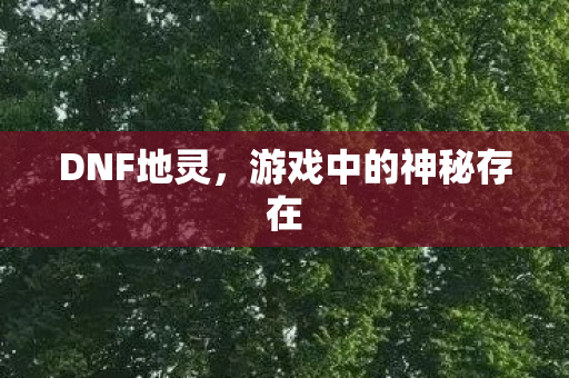 DNF地灵,游戏中的神秘存在 DNF地灵,游戏中的神秘存在