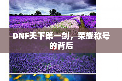 DNF天下第一剑,荣耀称号的背后 DNF天下第一剑,荣耀称号的背后