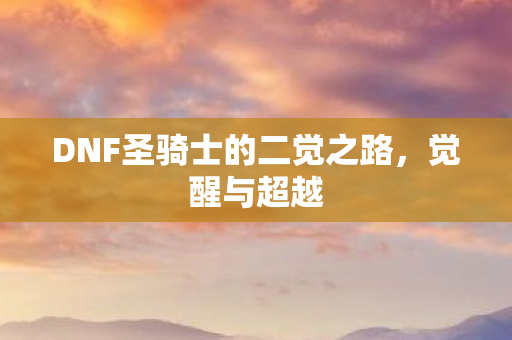 DNF圣骑士的二觉之路,觉醒与超越 DNF圣骑士的二觉之路,觉醒与超越