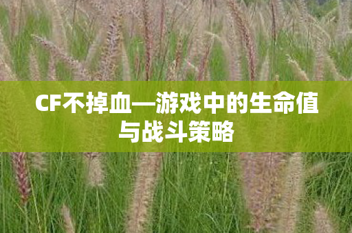 CF不掉血—游戏中的生命值与战斗策略