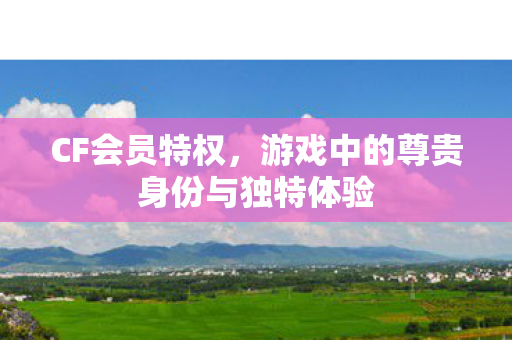 CF会员特权，游戏中的尊贵身份与独特体验