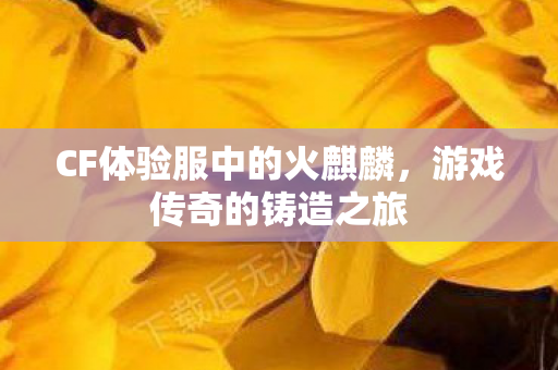 CF体验服中的火麒麟，游戏传奇的铸造之旅
