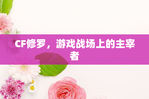CF修罗,游戏战场上的主宰者 CF修罗,游戏战场上的主宰者