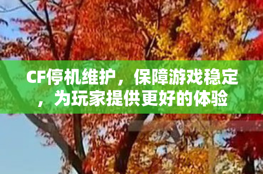 CF停机维护,保障游戏稳定,为玩家提供更好的体验 CF停机维护,保障游戏稳定,为玩家提供更好的体验