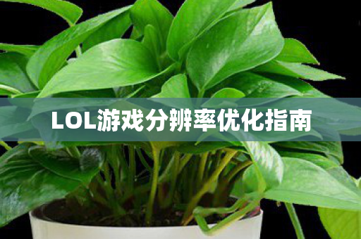 LOL游戏分辨率优化指南