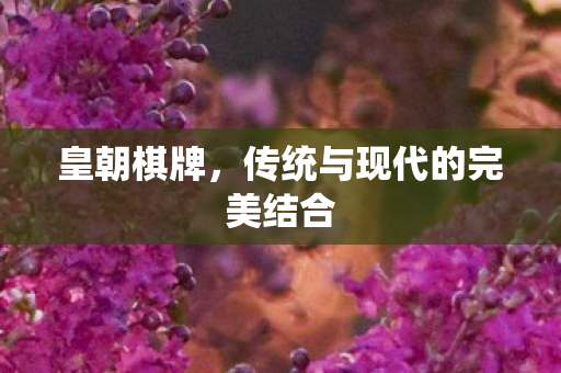 皇朝棋牌，传统与现代的完美结合