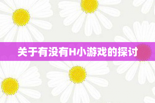 关于有没有H小游戏的探讨 关于有没有H小游戏的探讨