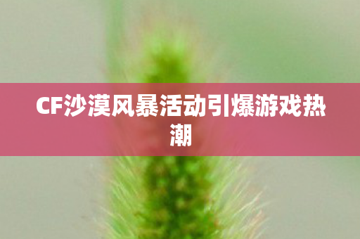 CF沙漠风暴活动引爆游戏热潮