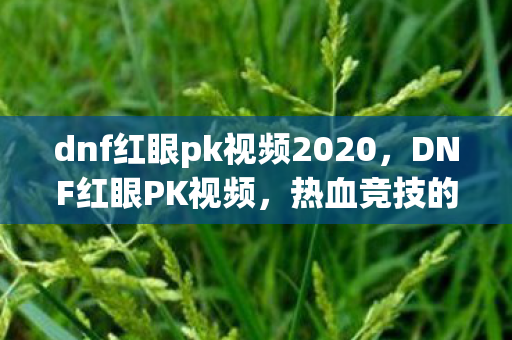 dnf红眼pk视频2020,DNF红眼PK视频,热血竞技的视觉盛宴 dnf红眼pk视频2020,DNF红眼PK视频,热血竞技的视觉盛宴