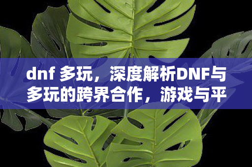 dnf 多玩,深度解析DNF与多玩的跨界合作,游戏与平台的共赢之道 dnf 多玩,深度解析DNF与多玩的跨界合作,游戏与平台的共赢之道