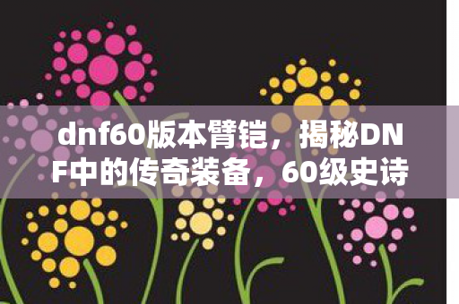 dnf60版本臂铠，揭秘DNF中的传奇装备，60级史诗臂铠的魅力和价值