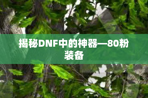 揭秘DNF中的神器—80粉装备 揭秘DNF中的神器—80粉装备