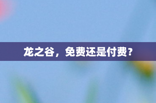 龙之谷，免费还是付费？